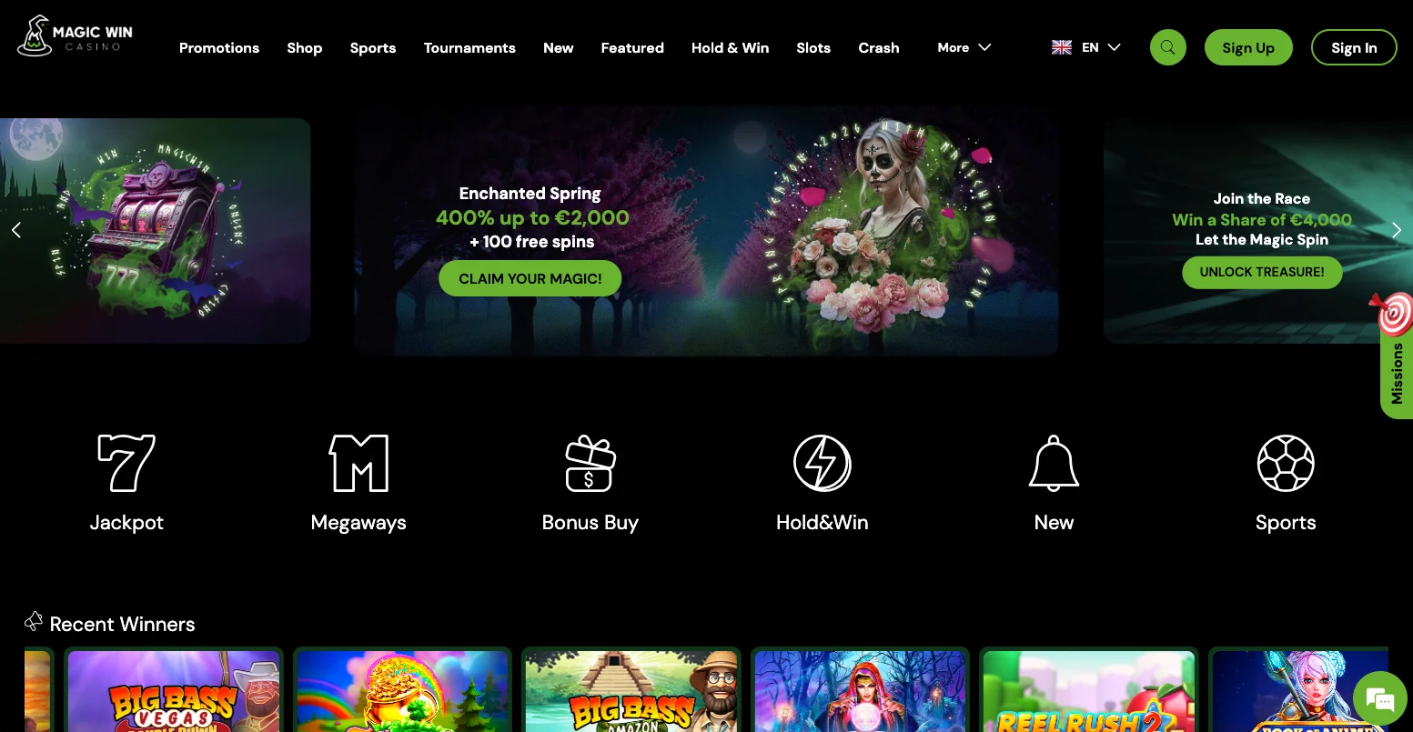 Magic Win casino screenshot